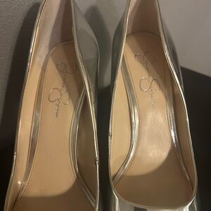 Jessica Simpson Silver High Heeled Pumps